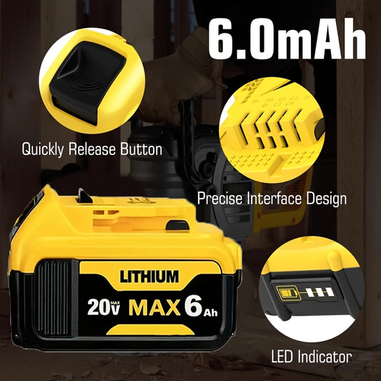 BATERIA REMPLAZO 20V PARA EQUIPOS DEWALT DE 6AH