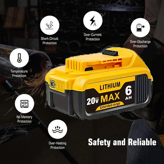 BATERIA REMPLAZO 20V PARA EQUIPOS DEWALT DE 6AH