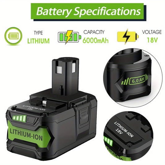 BATERIA REMPLAZO 18V PARA EQUIPOS RYOBI DE 6AH