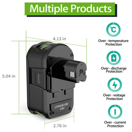 BATERIA REMPLAZO 18V PARA EQUIPOS RYOBI DE 6AH
