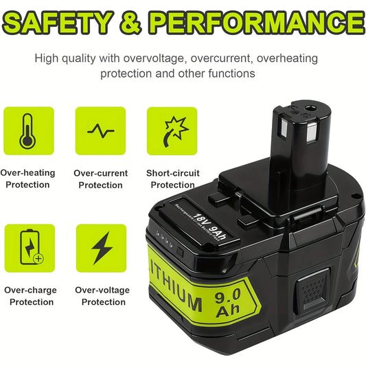 BATERIA REMPLAZO 18V PARA EQUIPOS RYOBI DE 9AH